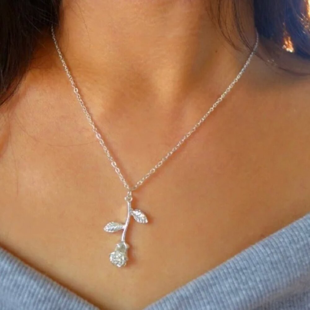 "Beauty & the Beast" Minimalist Cute Rose Necklace